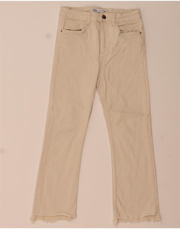 Женские укороченные джинсы Zara Bootcut EU 38 Medium W28 L24 Бежевые
