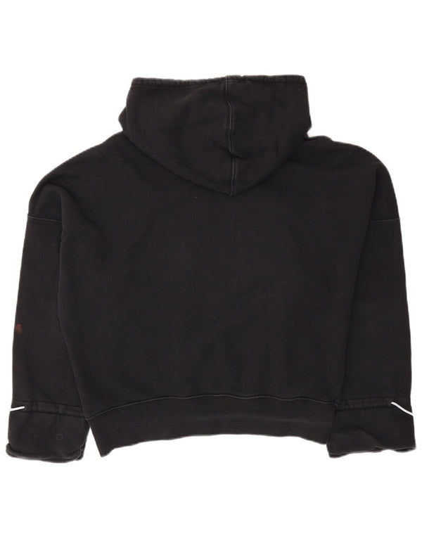 Женский укороченный джемпер с капюшоном Adidas Oversized UK 6 XS, черный хлопок