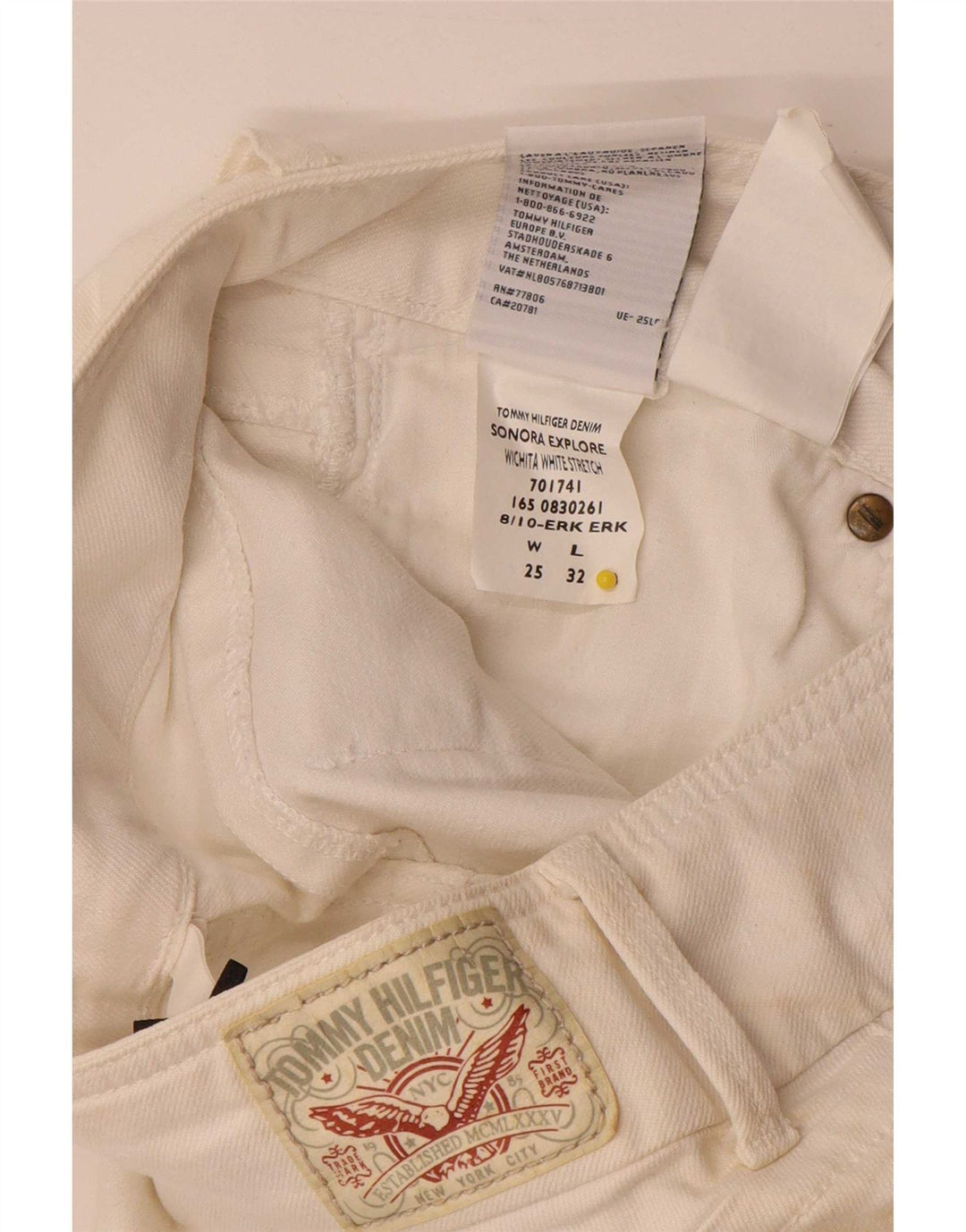 Женские узкие джинсы Tommy Hilfiger W25 L32, белый хлопок