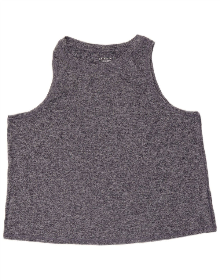 Женский укороченный жилет ATHLETA UK 18 XL, темно-синий, полиэстер с крапинками