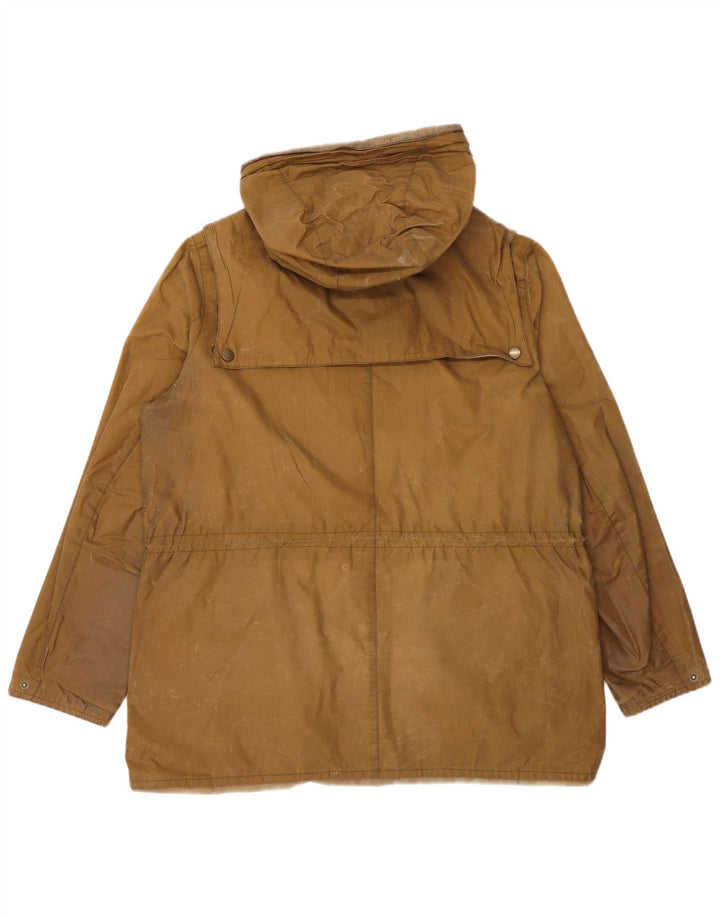 Женская куртка Barbour из вощеного хлопка с капюшоном UK 14, большая коричневая