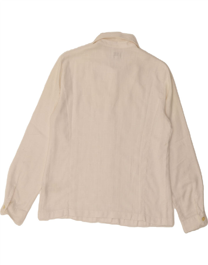 ARMANI Girls Shirt 11-12 Years Off White Check Viscose Vintage Armani and Second-Hand Armani from Messina Hembry 