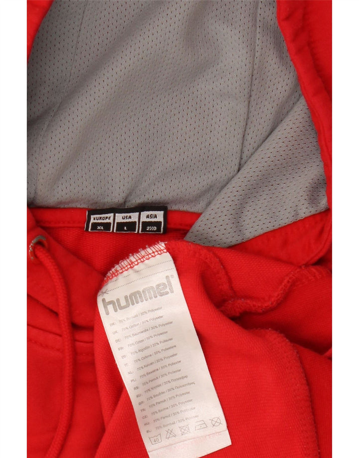 HUMMEL Мужской джемпер с капюшоном с рисунком, большой красный, хлопок