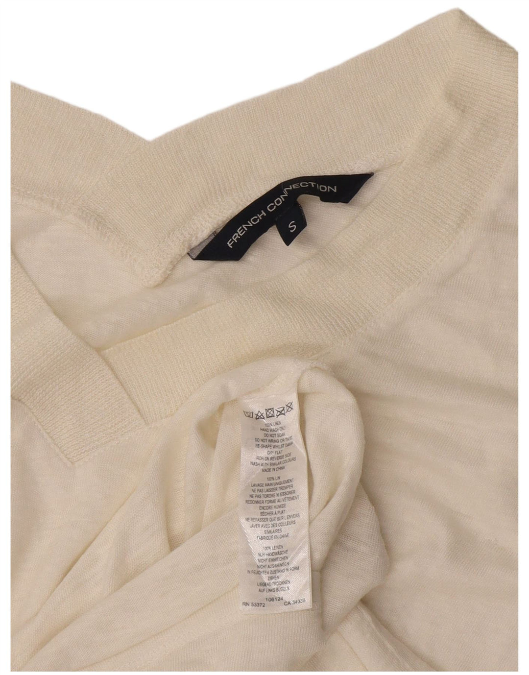 Женская укороченная футболка French Connection Top UK 10, маленький размер, белый лен