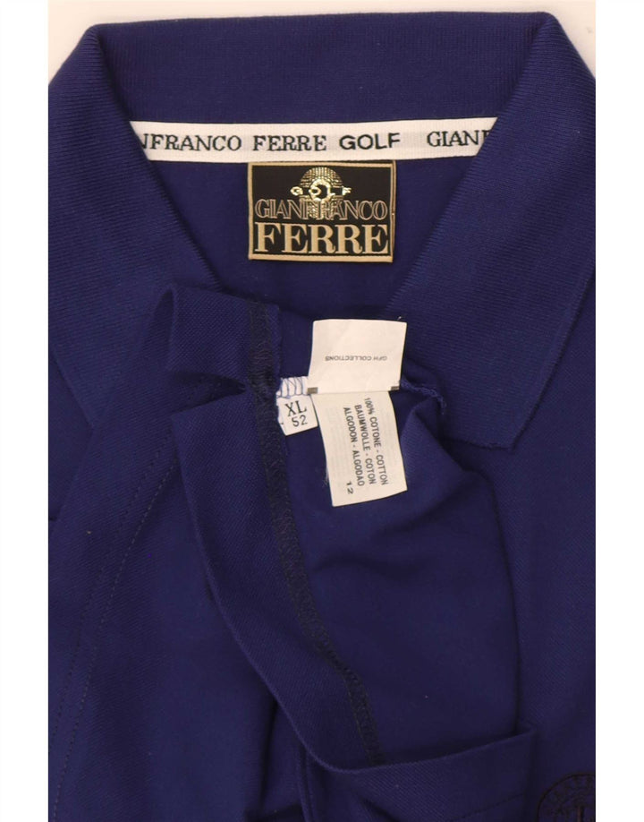 Мужская рубашка поло Gianfranco Ferre XL, синяя, хлопок