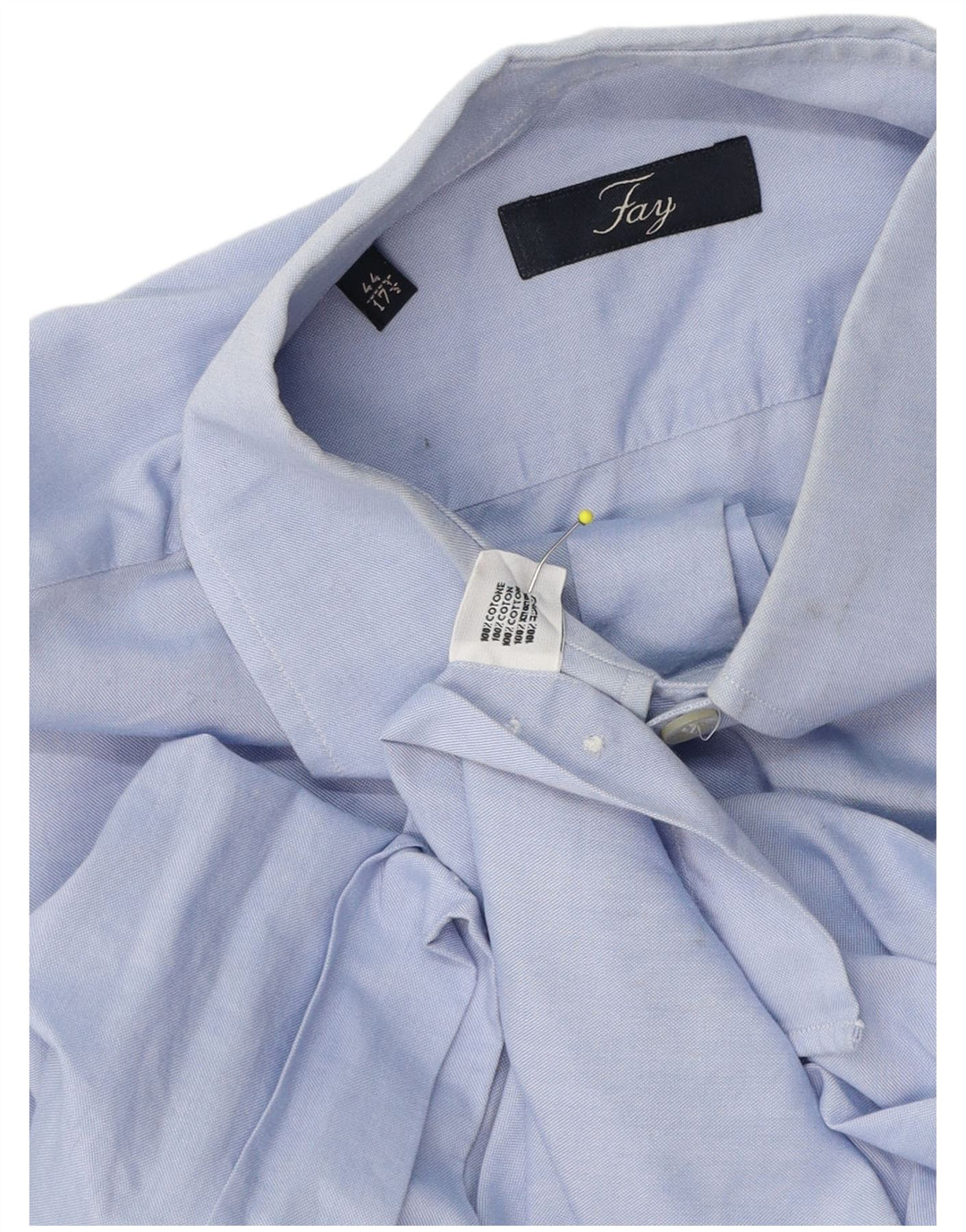 Мужская рубашка Fay, размер 44, 17, 1/2 XL, синяя, хлопковая