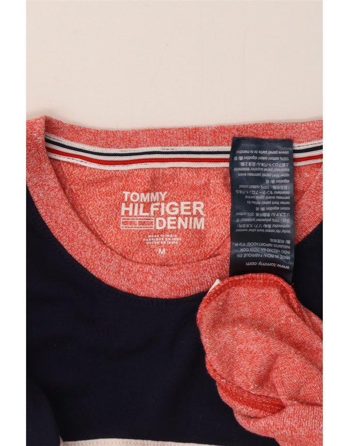 Женский свитер TOMMY HILFIGER UK 14, средний красный, цветных блоков