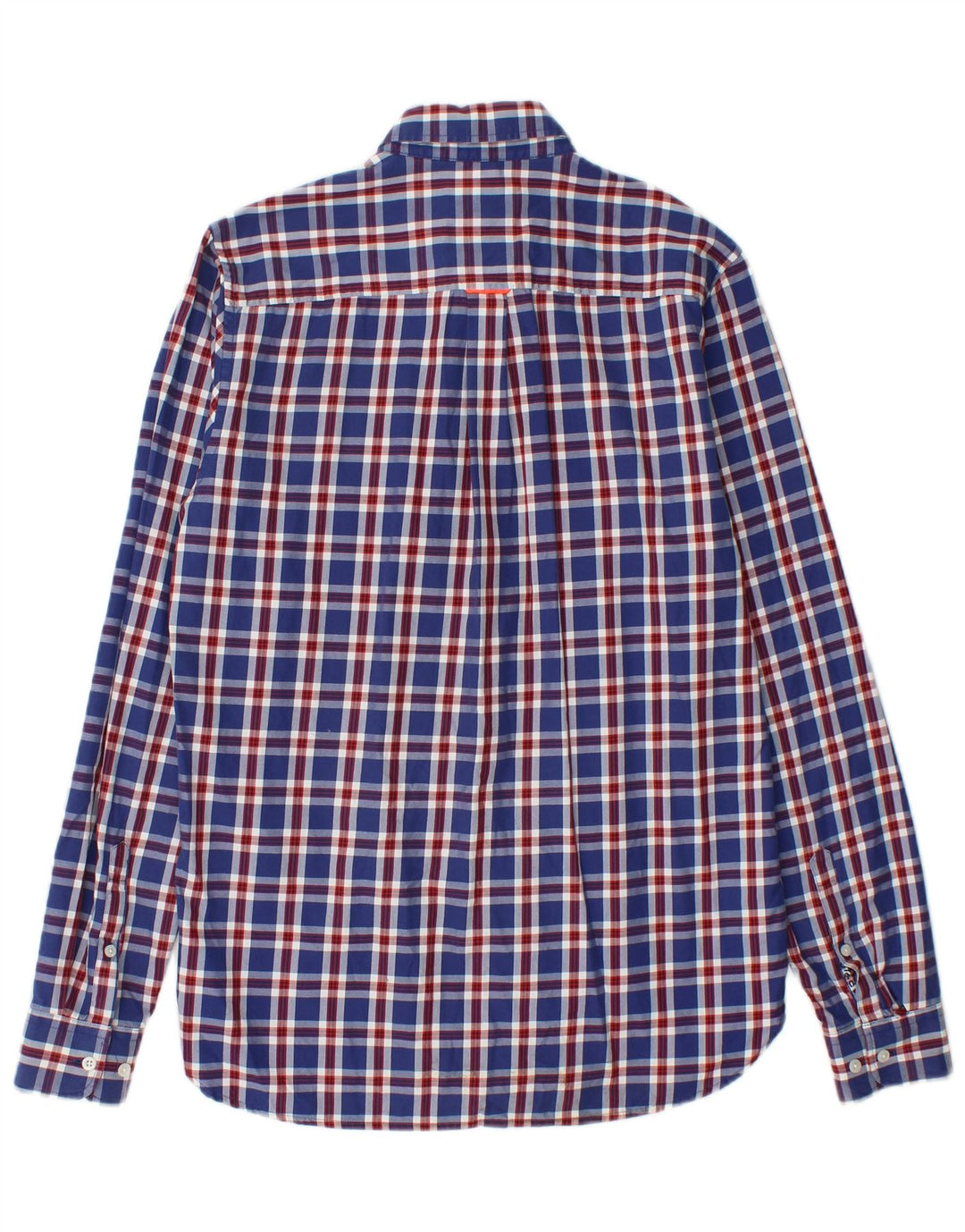 SUPERDRY Мужская фланелевая рубашка XS Темно-синяя клетка в клетку, хлопок