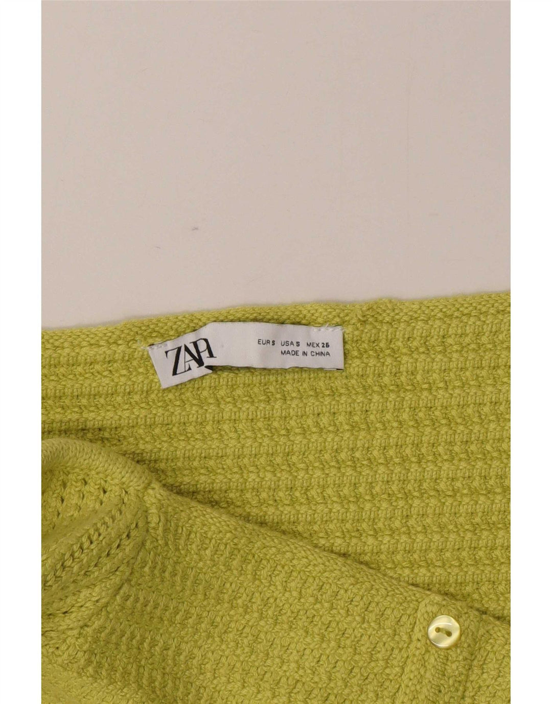 Женский вязаный укороченный топ Zara UK 8, маленький зеленый