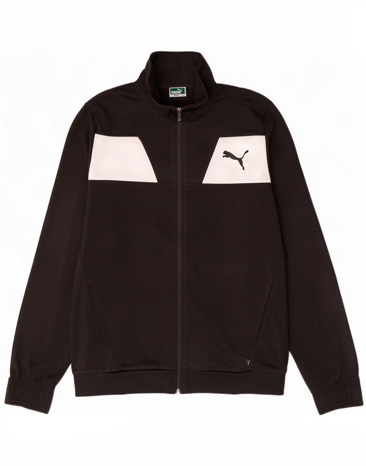 Мужской спортивный костюм Puma, верхняя куртка, средний черный, полиэстер с цветными блоками