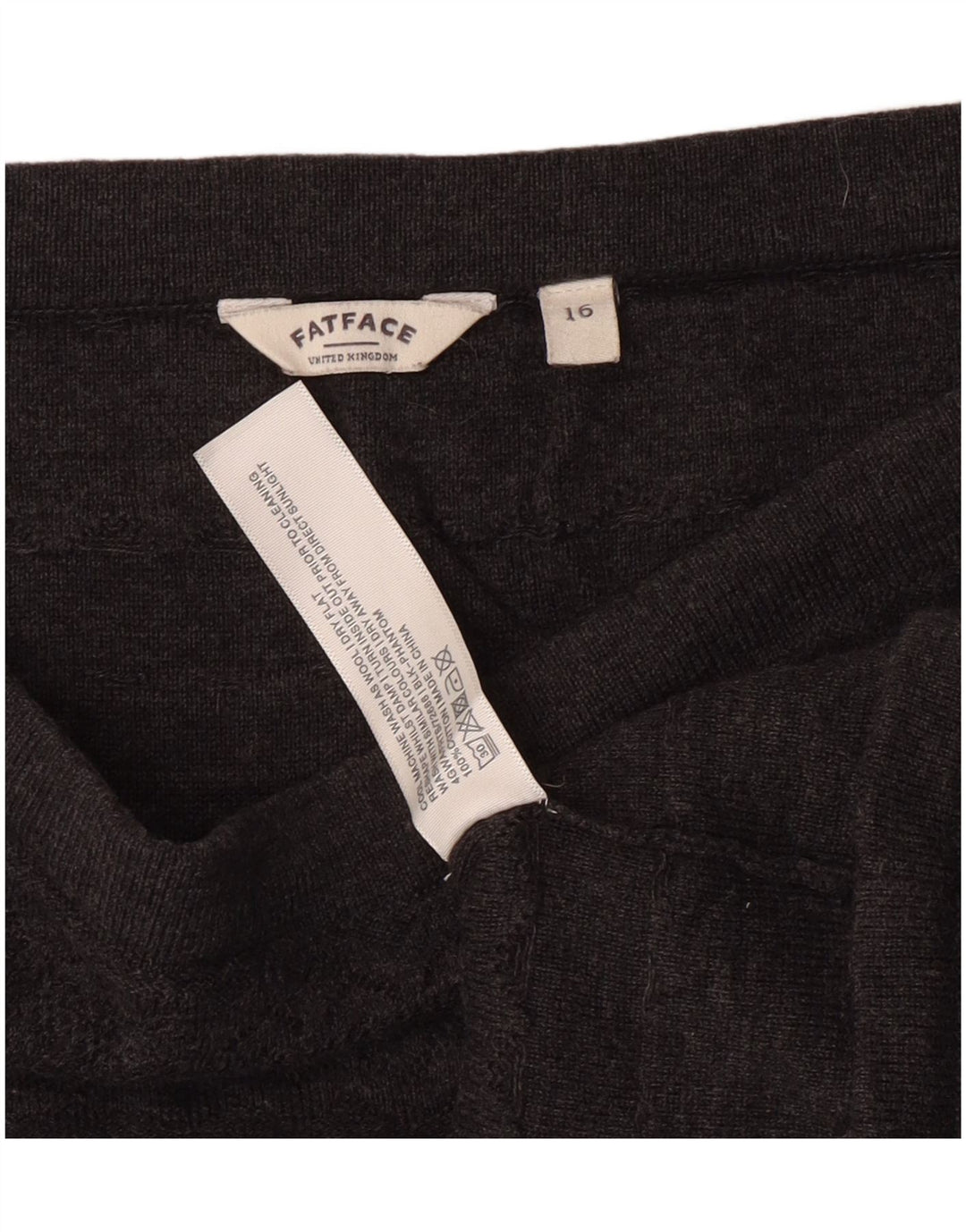 Женская мини-юбка Fat Face с высокой талией, Великобритания, 16, большая, W30, серый хлопок, классика