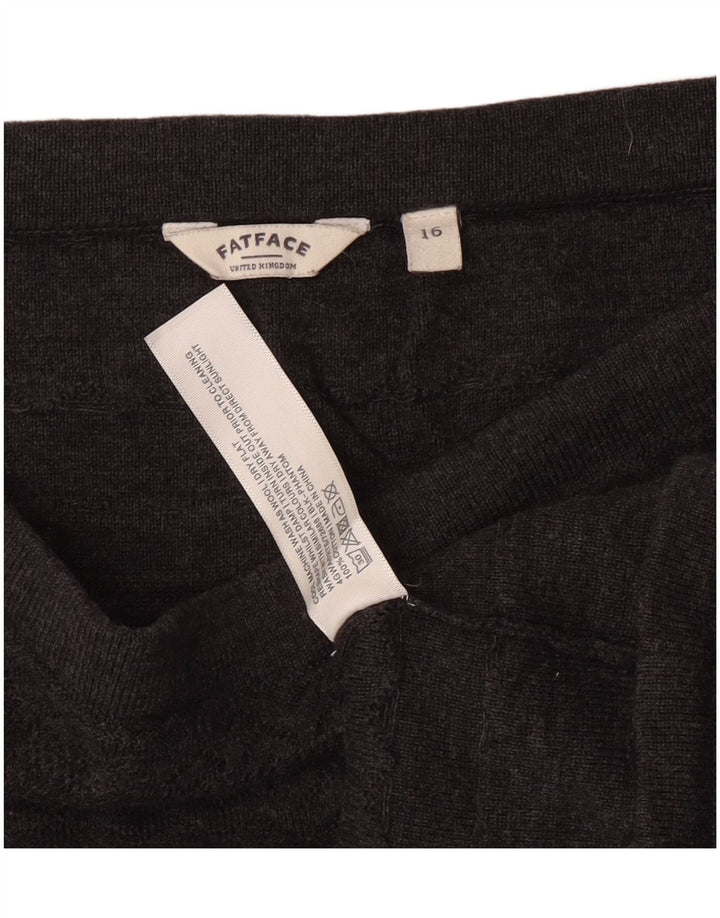 Женская мини-юбка Fat Face с высокой талией, Великобритания, 16, большая, W30, серый хлопок, классика