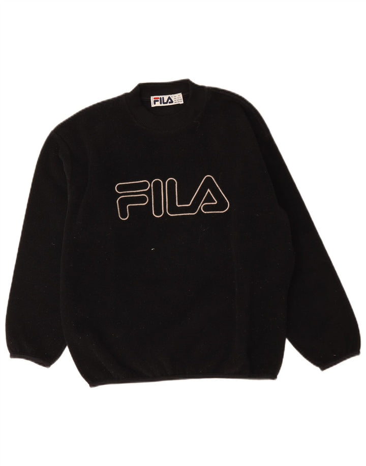 Флисовый джемпер Fila для мальчиков 10-11 лет, черный полиэстер