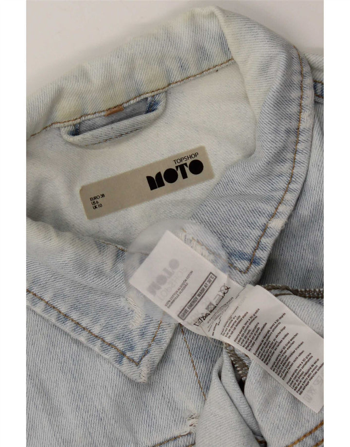 Женская джинсовая куртка Topshop UK 10, маленькая, синяя, хлопок