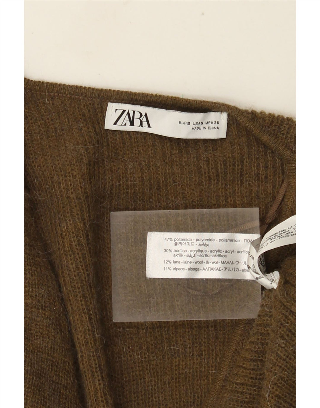 Женский кардиган с запахом Zara UK 10, маленький цвет хаки, полиамид