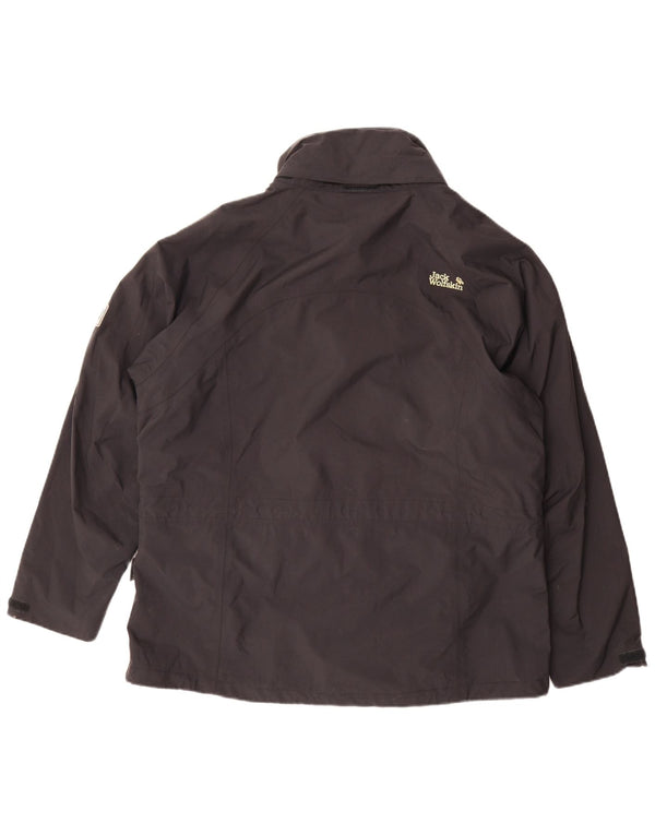 Женская куртка-дождевик оверсайз Jack Wolfskin UK 18/20 XL, черный полиамид