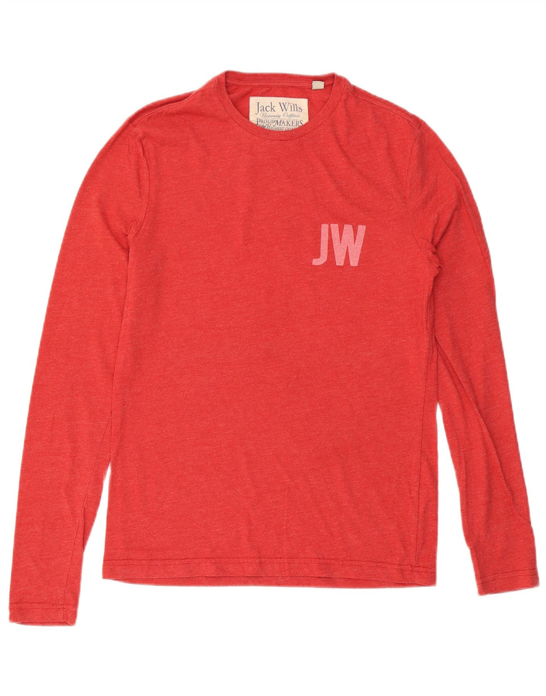 JACK WILLS Мужской топ с рисунком, длинный рукав, маленький красный хлопок