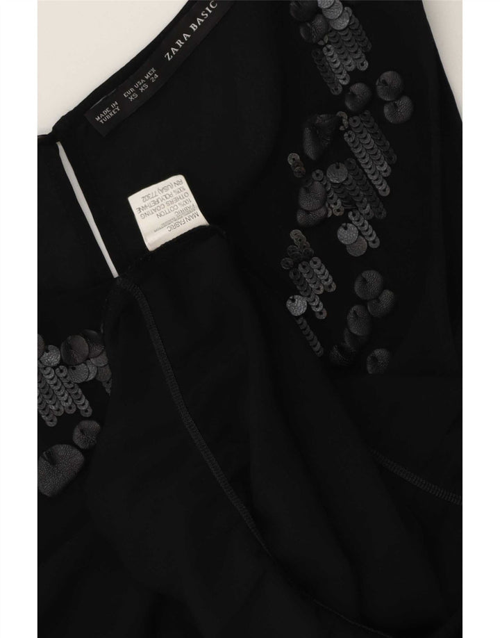 Женская блузка без рукавов Zara UK 6 XS, черный полиэстер