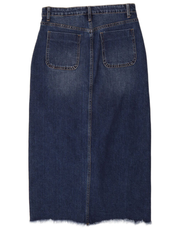 ВИНТАЖНАЯ женская джинсовая юбка среднего размера W28, синяя, хлопок