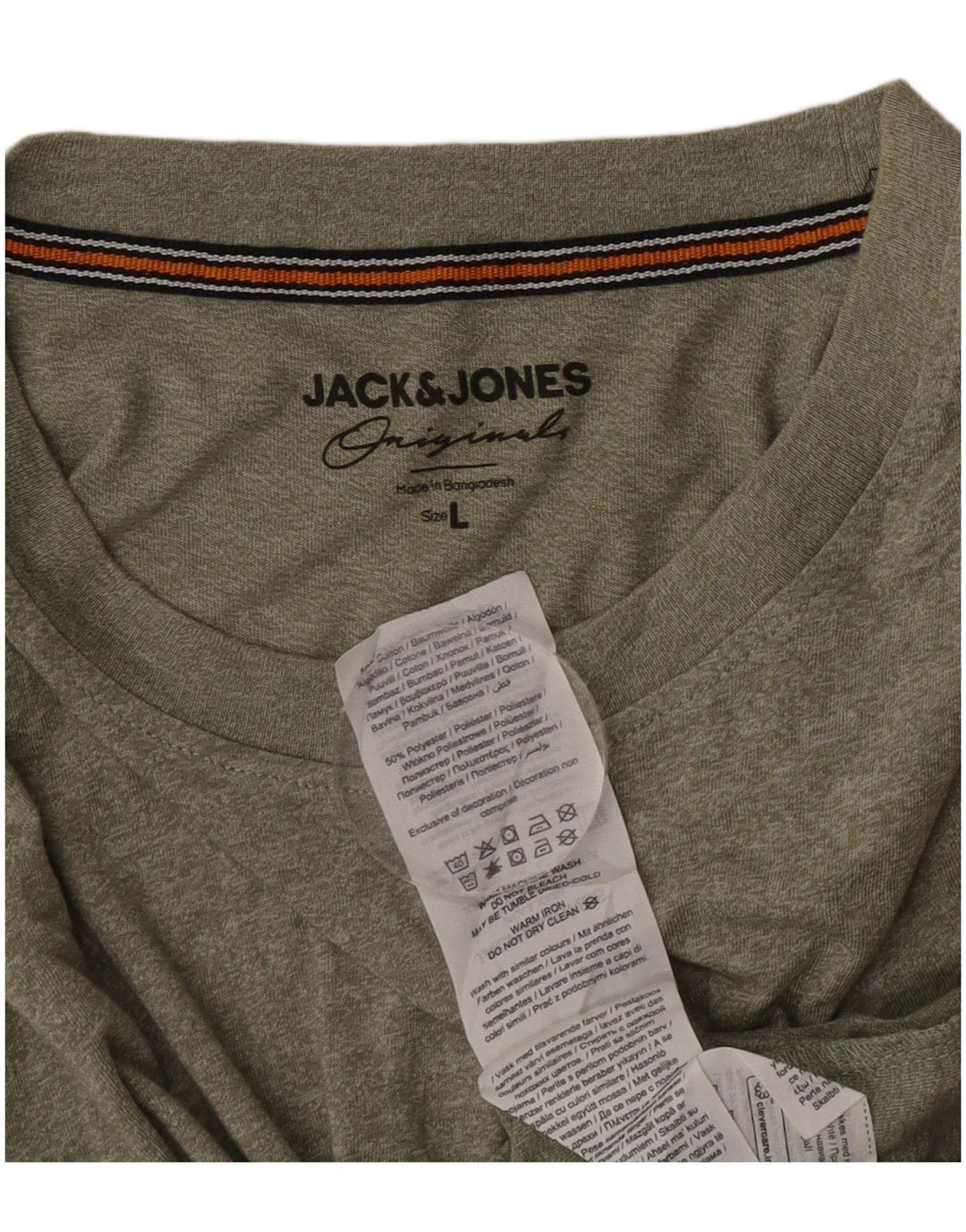 Мужская футболка Jack & Jones из хлопка большого размера цвета хаки