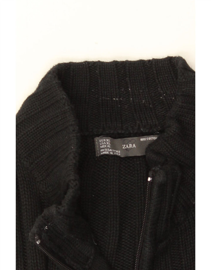 Мужской кардиган ZARA XL, черный хлопок