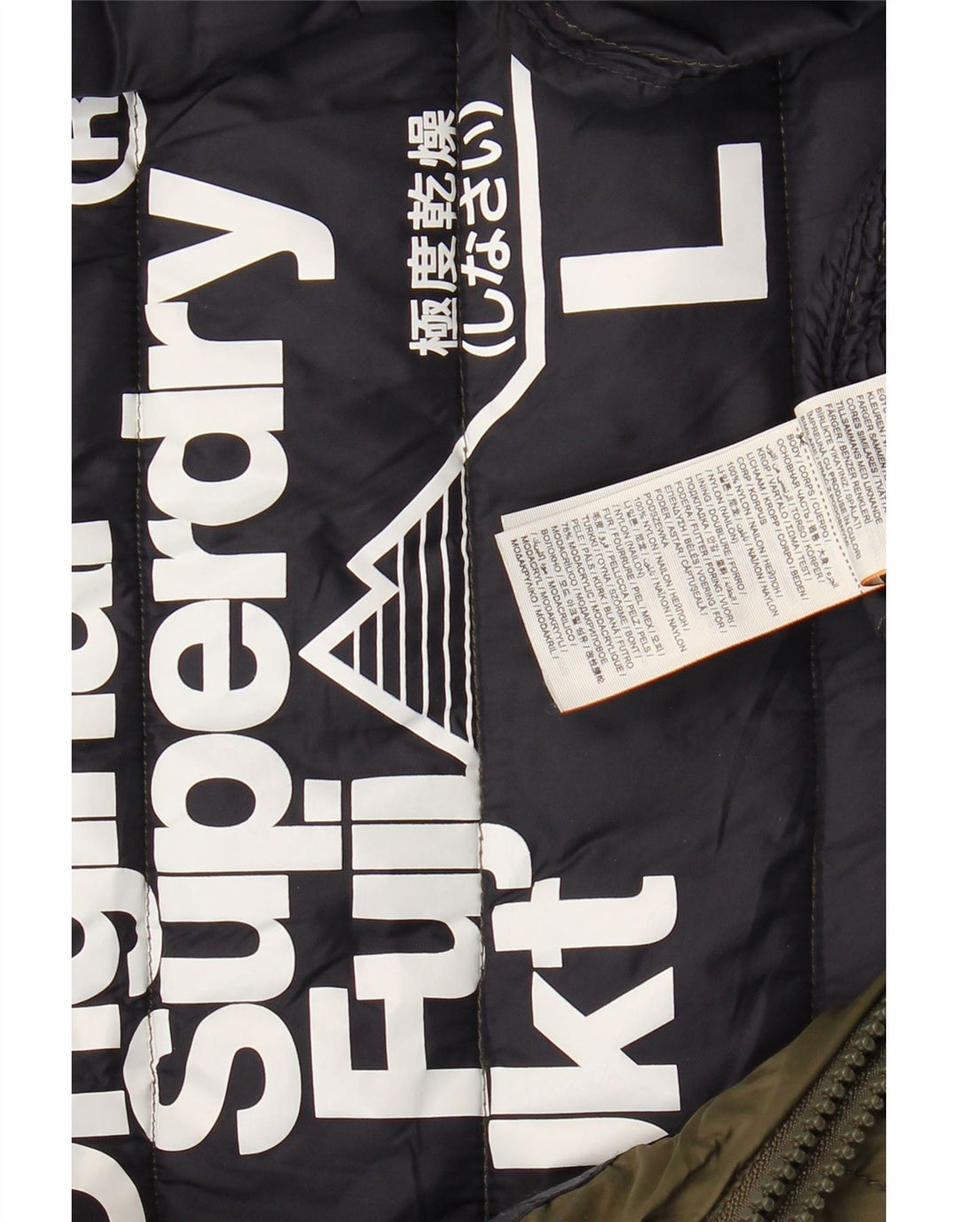 SUPERDRY Женская стеганая куртка с капюшоном UK 16, большой нейлон цвета хаки