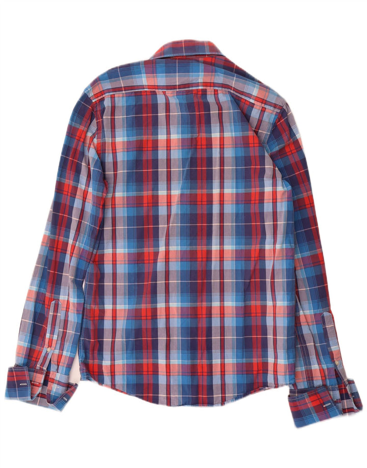 Мужская официальная рубашка Jack Wills, маленькая синяя клетка, хлопок
