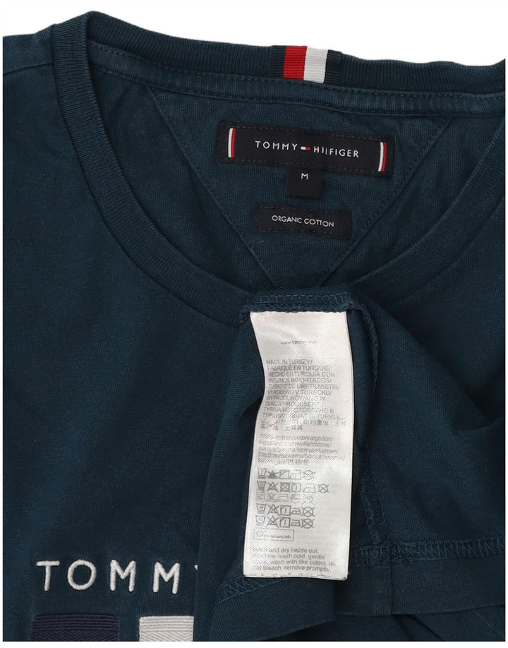 TOMMY HILFIGER Мужская футболка с рисунком Топ среднего размера, темно-синий, хлопок
