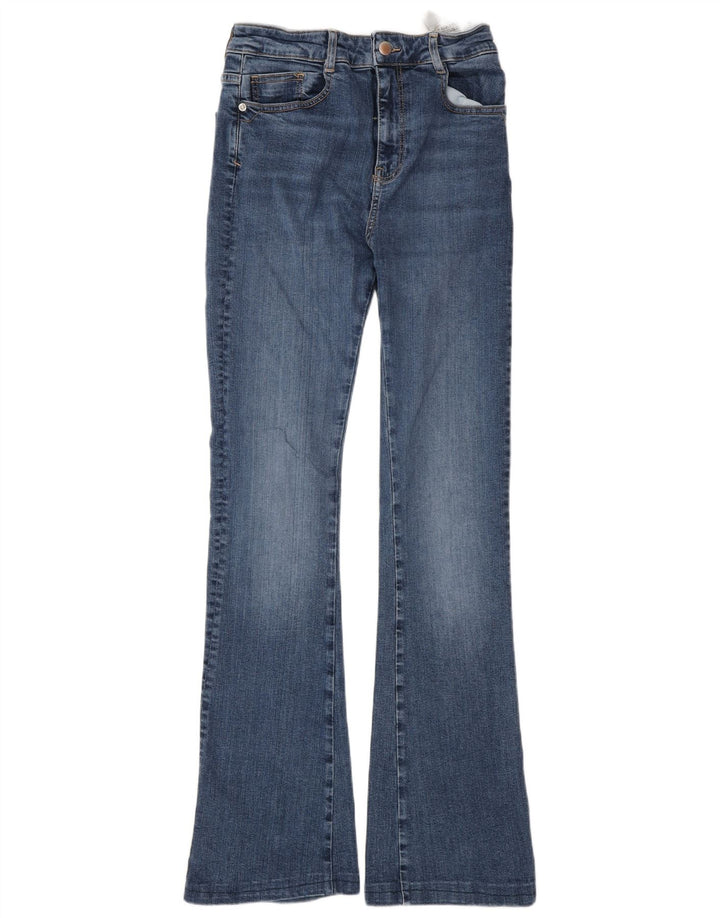 Женские расклешенные джинсы Zara EU 38, маленькие W28 L32, синие, хлопок