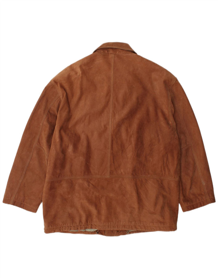 Мужская замшевая куртка Giaccomo Larusso UK 42 XL коричневая кожаная