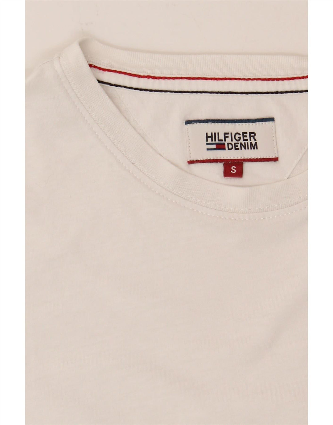 TOMMY HILFIGER Mens T-Shirt Top Small White Cotton Vintage Tommy Hilfiger and Second-Hand Tommy Hilfiger from Messina Hembry 