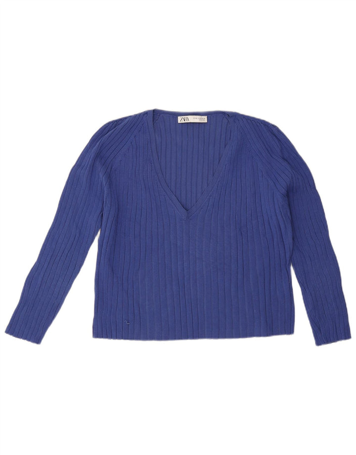 Женский топ Zara с рукавом 3/4 UK 20 2XL Синий Вискоза