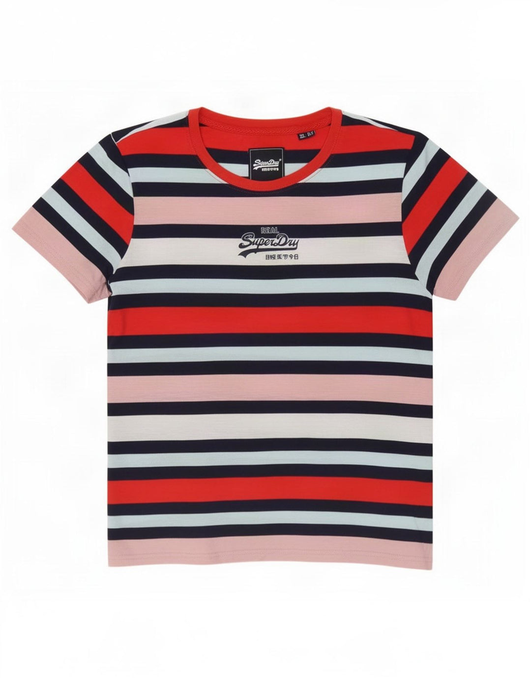 Женская футболка с рисунком Superdry Top UK 12, средний размер, разноцветная полоска