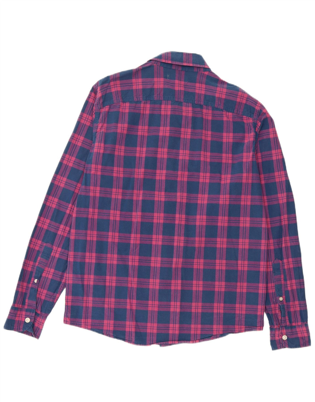 Мужская рубашка HOLLISTER, большая синяя клетка, хлопок