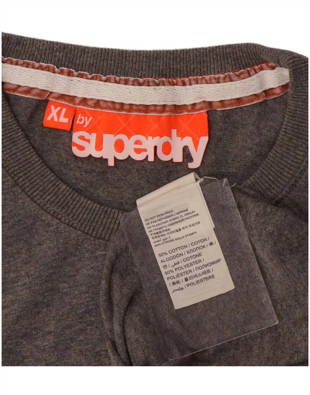 Мужская футболка с рисунком Superdry XL, серая, хлопок