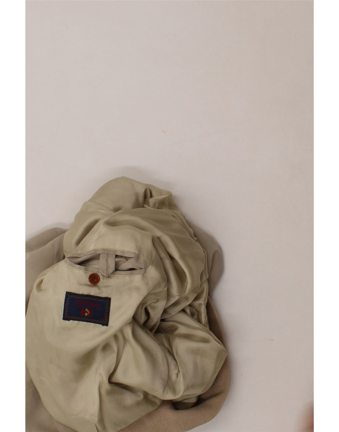 GERANI Mens Bomber Jacket IT 54 2XL Beige Polyester Vintage Gerani and Second-Hand Gerani from Messina Hembry 