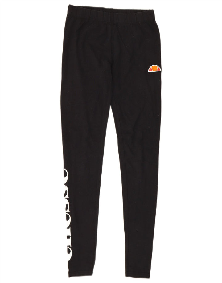 Женские леггинсы с рисунком Ellesse UK 8, маленькие черные хлопковые