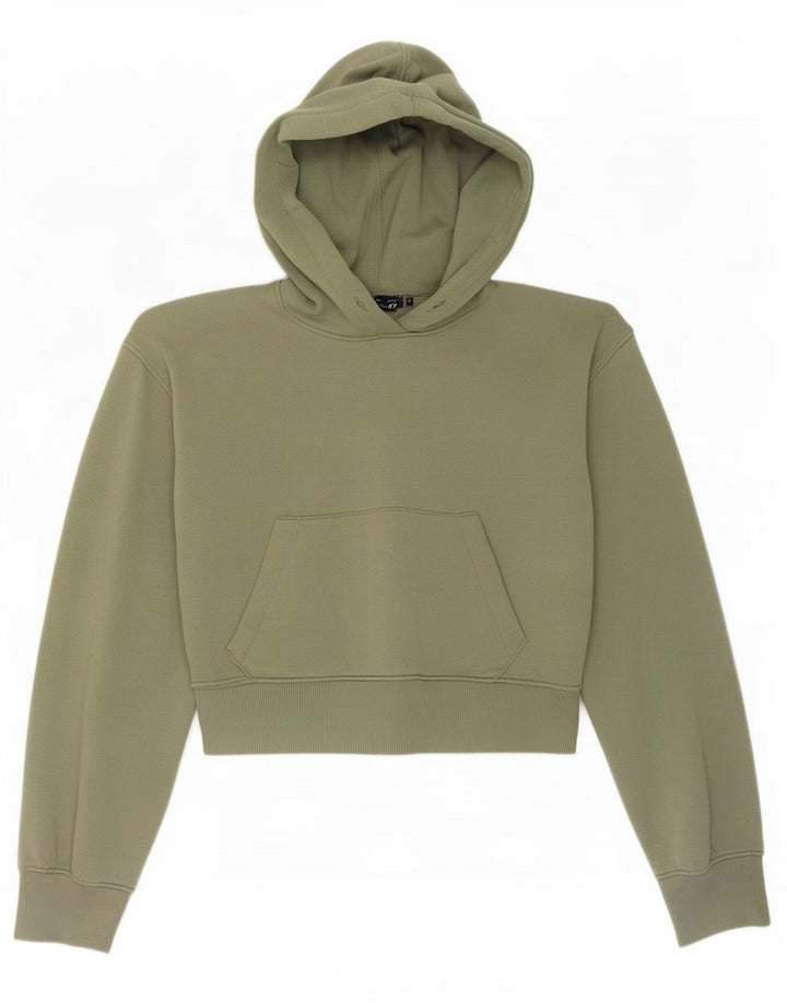 Женский укороченный джемпер с капюшоном Zara UK 10, маленький зеленый полиэстер