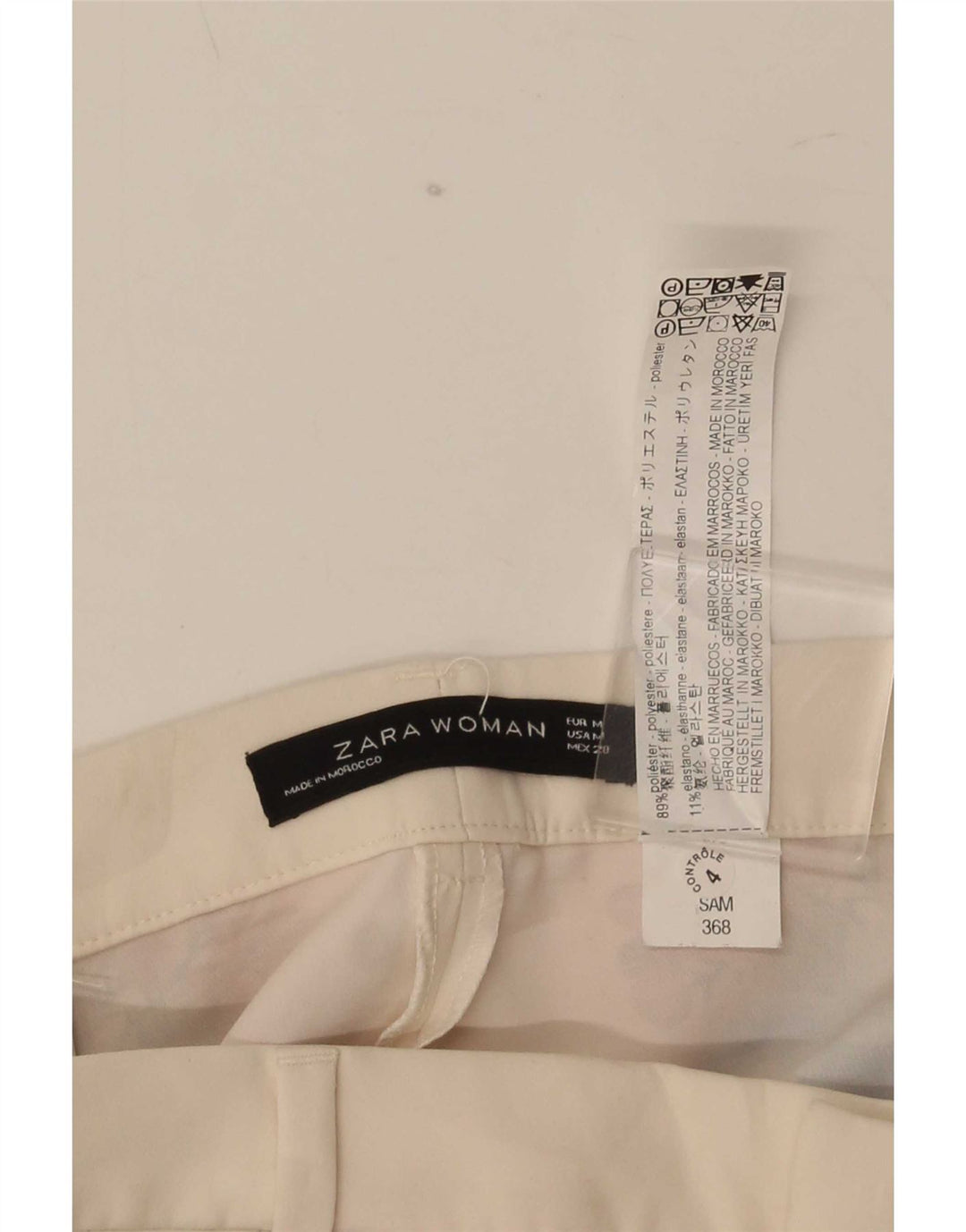 Zara Женские повседневные брюки Bootcut Medium W28 L32 Белый полиэстер с цветочным принтом