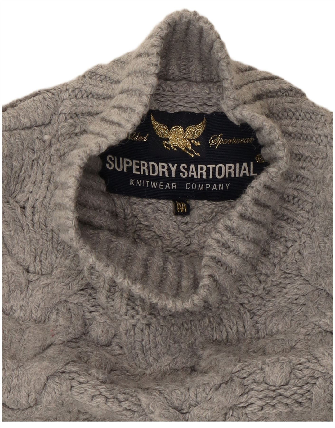 Женский свободный джемпер с высоким воротником Superdry UK 14, средний серый