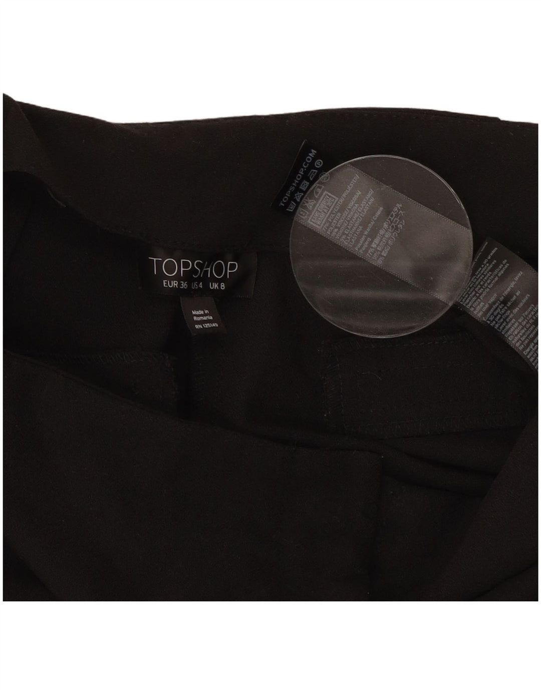 Женские брюки-капри Topshop UK 8, маленькие W27 L22, черные, полиэстер