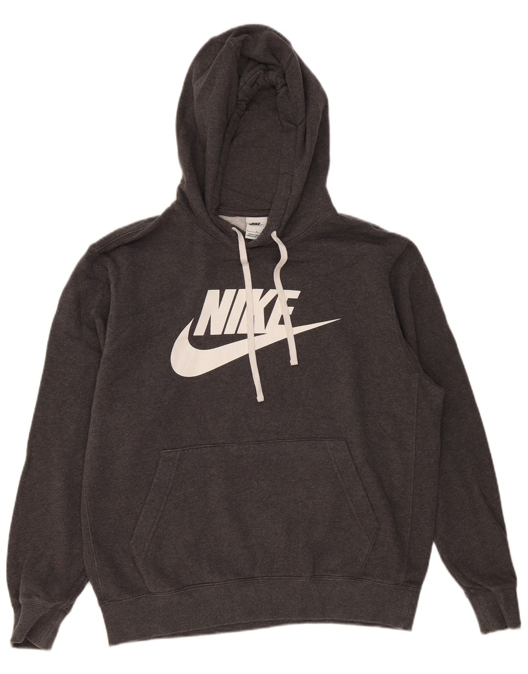 Мужской джемпер с капюшоном с графическим рисунком Nike, большой размер, серый, хлопковый