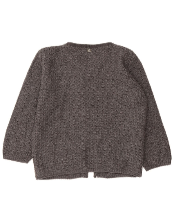 Trussardi Jeans Женский укороченный кардиган с рукавом 3/4, Великобритания 12, средний серый