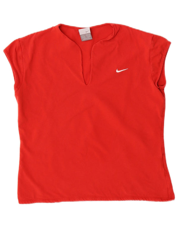 Женская укороченная футболка NIKE UK 16/18 XL, красный хлопок