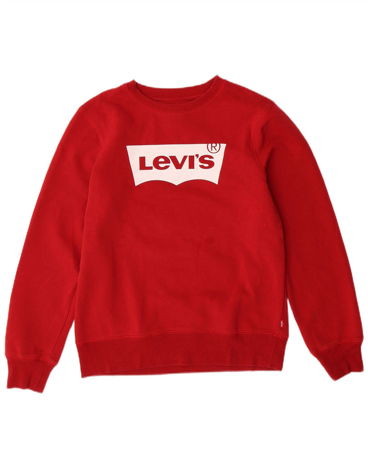 Толстовка с рисунком LEVI'S для мальчиков, 13-14 лет, красный хлопок
