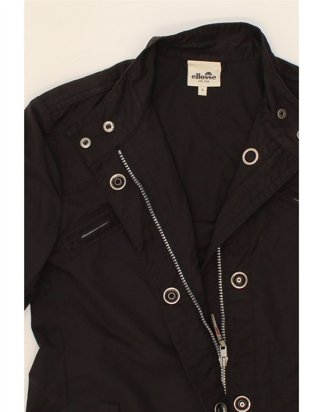 ELLESSE Womens Bomber Jacket UK 10 Small Black Cotton Vintage Ellesse and Second-Hand Ellesse from Messina Hembry 