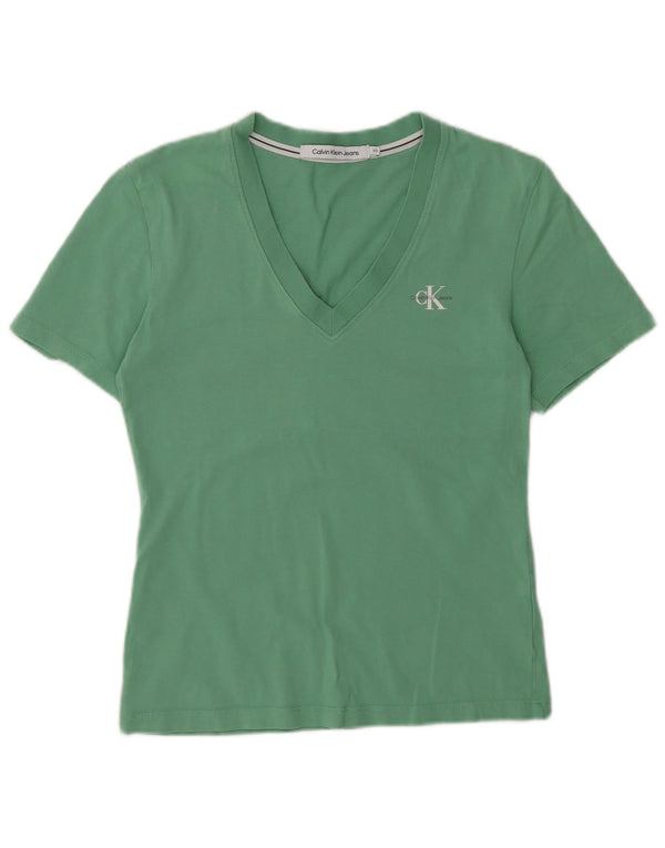 Женская футболка Calvin Klein Top UK 6 XS, зеленый хлопок