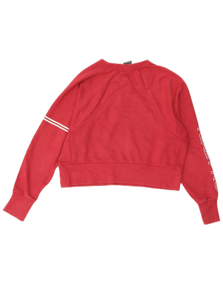 Женский укороченный свитшот оверсайз с графическим рисунком NIKE UK 6 XS, бордовый