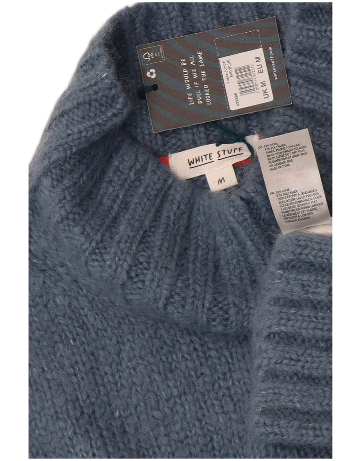 Женский свободный джемпер с высоким воротником White Stuff, Великобритания 14, средний синий цвет