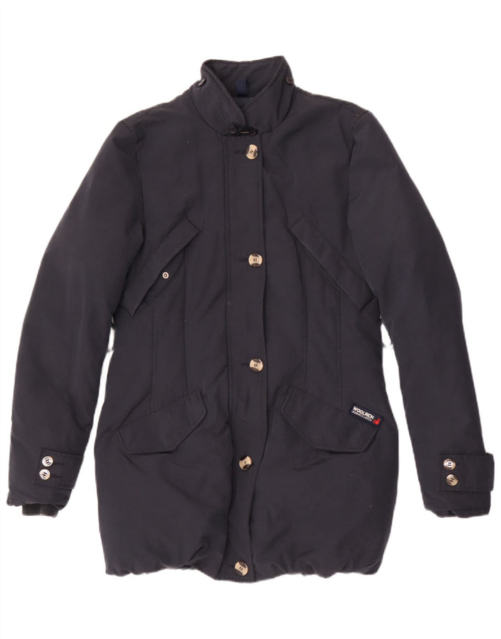 Женское стеганое пальто Woolrich UK 10, маленький размер, темно-синий, полиамид